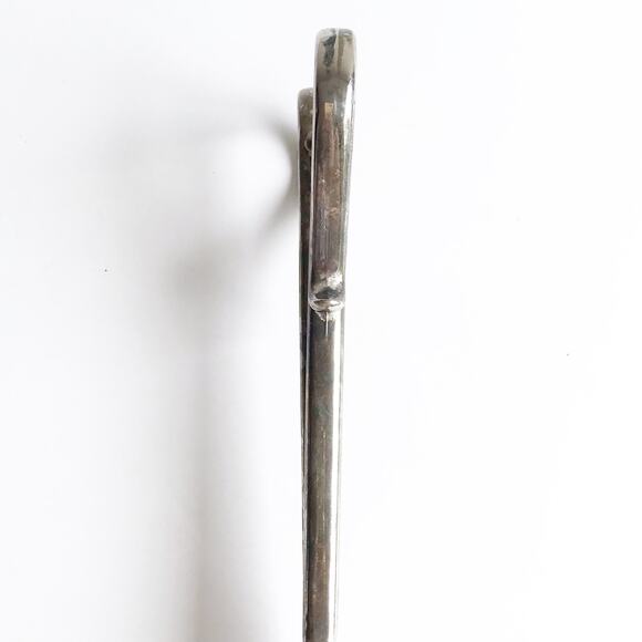 Vintage Silver Serving Scissors Serving Piece Flat Vegetable Tongs Wedding Gift - Picture 8 of 12